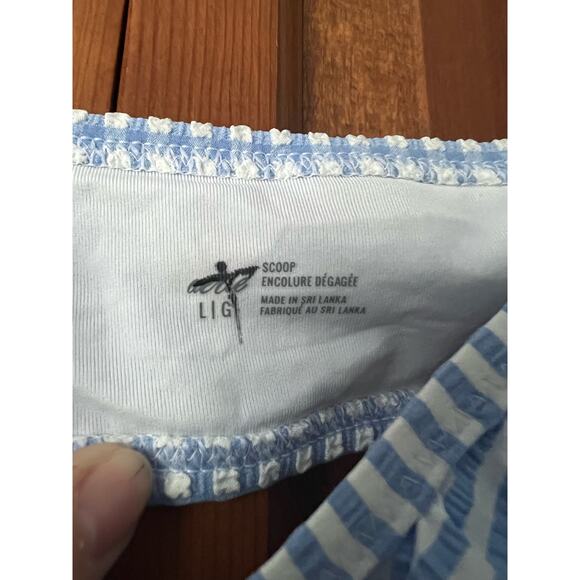 NWOT Aerie Women's Gingham Seersucker Scoop Wrap Bikini Top Blue Size Large - Picture 4 of 8